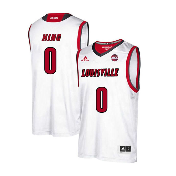 Louisville Cardinals 0 Diamond King White College Basketball Jersey Dzhi